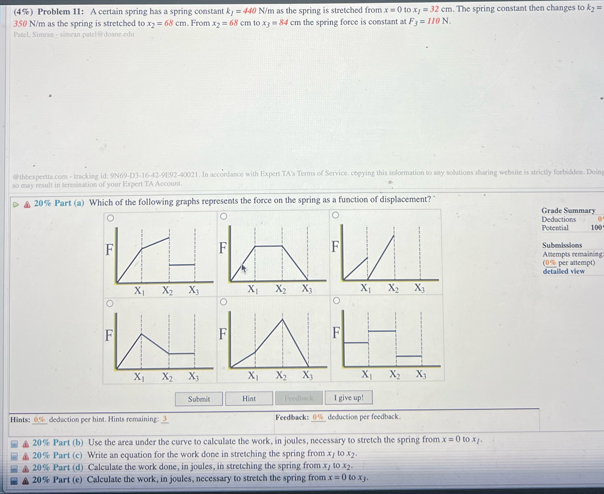 #11answer all parts a-e for me please (4%) Problem 11: A certain