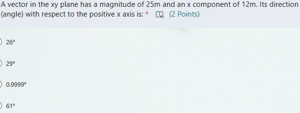 25.61 m O 655.36 m4 Which vector equation below best satisfies this