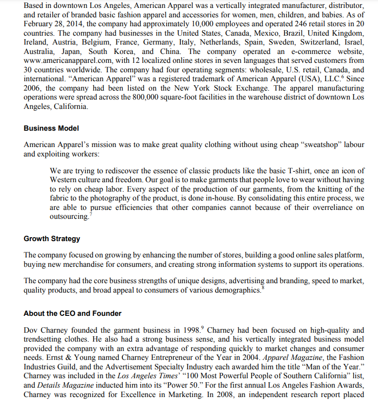 reflected in the financial statements) AMERICAN APPAREL: BROWNING IN DEBT?1 On April