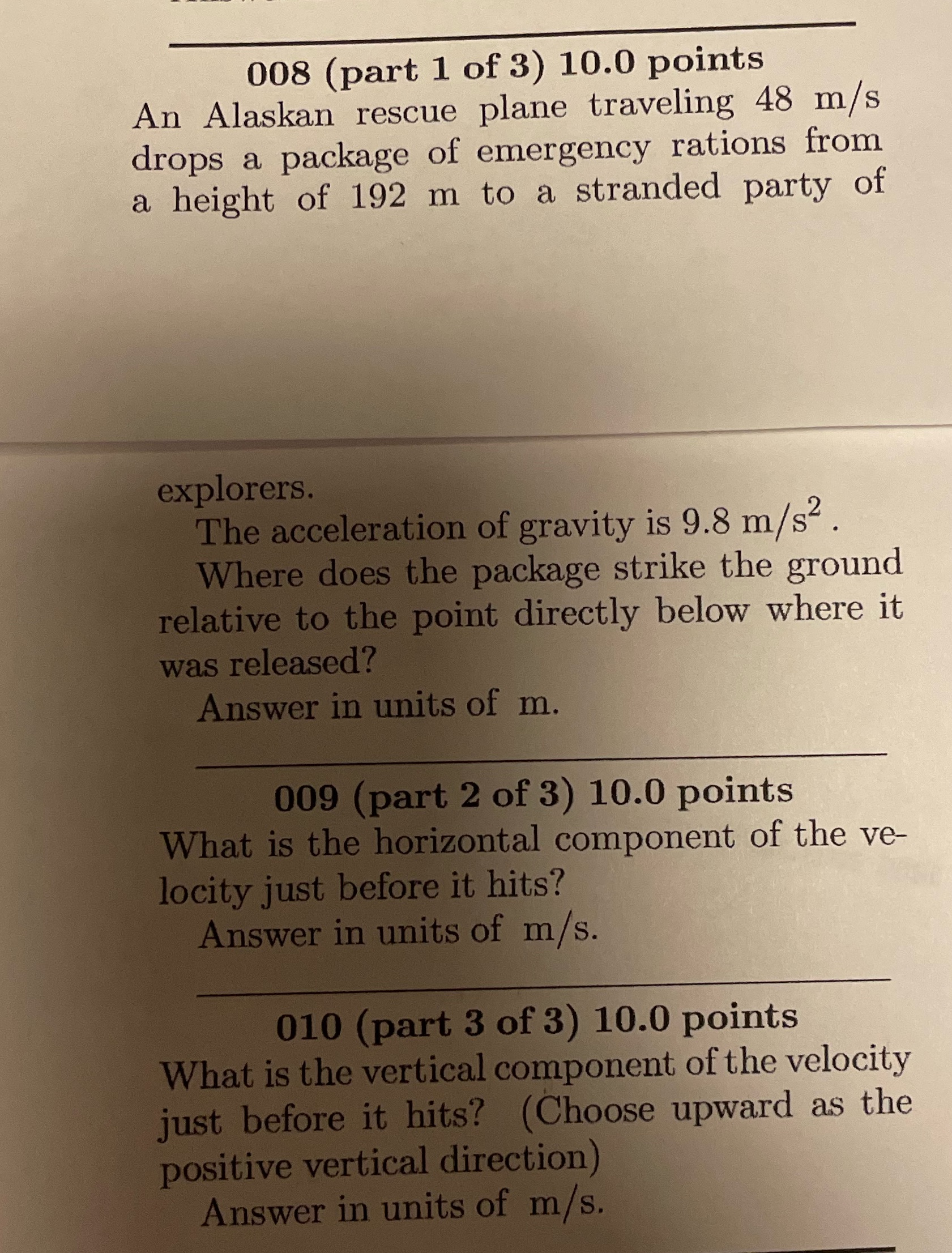 Please answer 8,9,10 as they all go together 008 (part 1 of