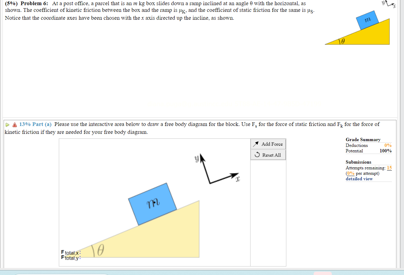  (5%) Problem 6: At a post office, a parcel that is