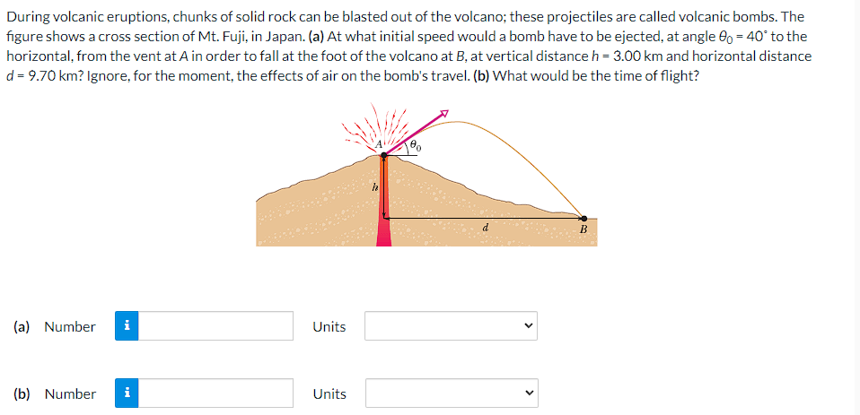  During volcanic eruptions, chunks of solid rock can be blasted out