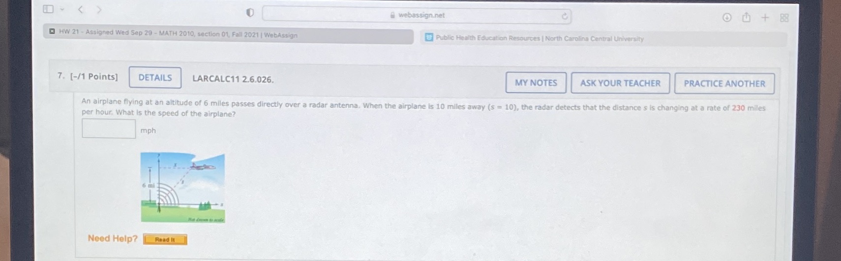  webassign.net * HW 21 - Assigned Wed Sep 29 - MATH