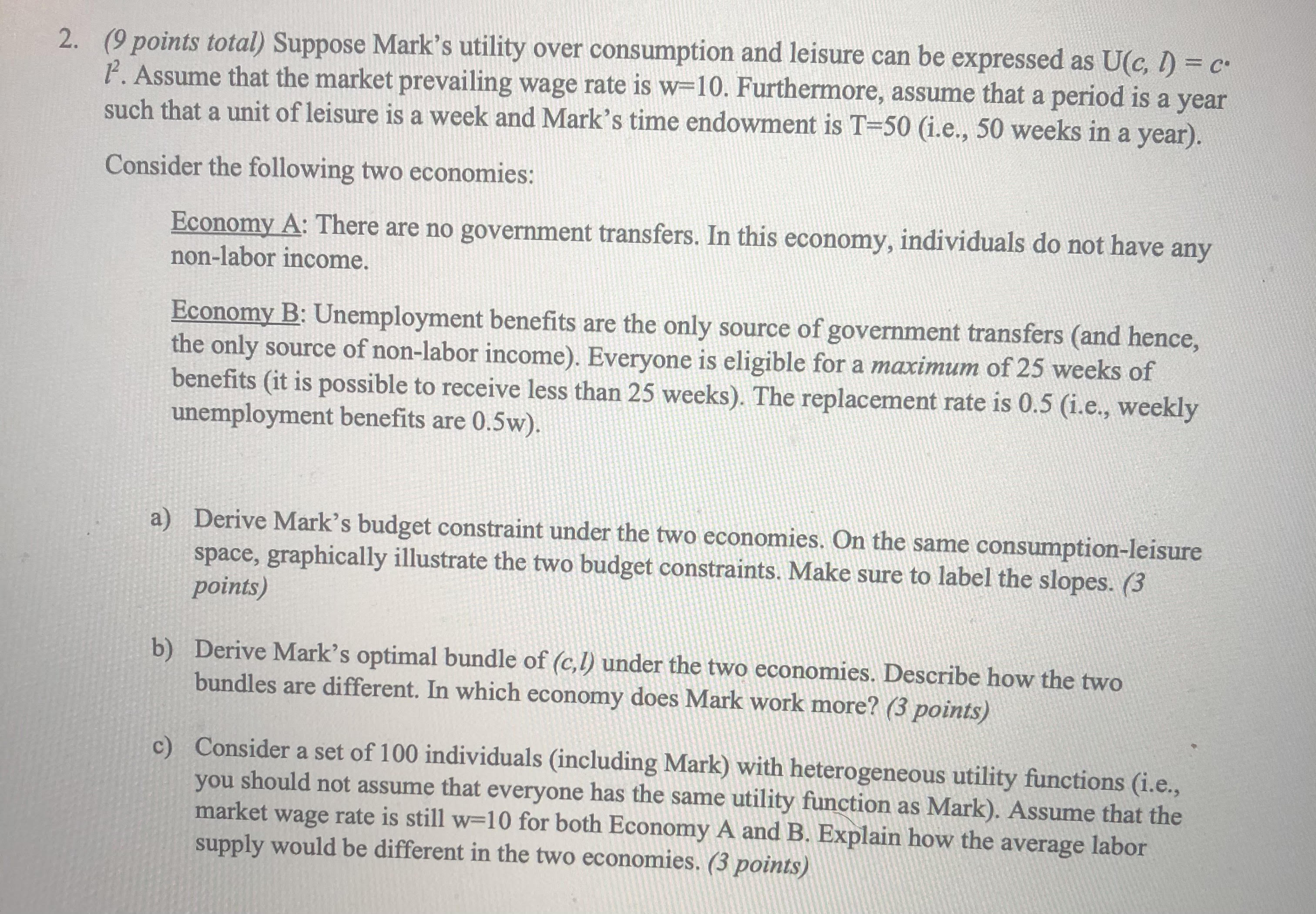 I dont know how this question is done 2. (9 points total)