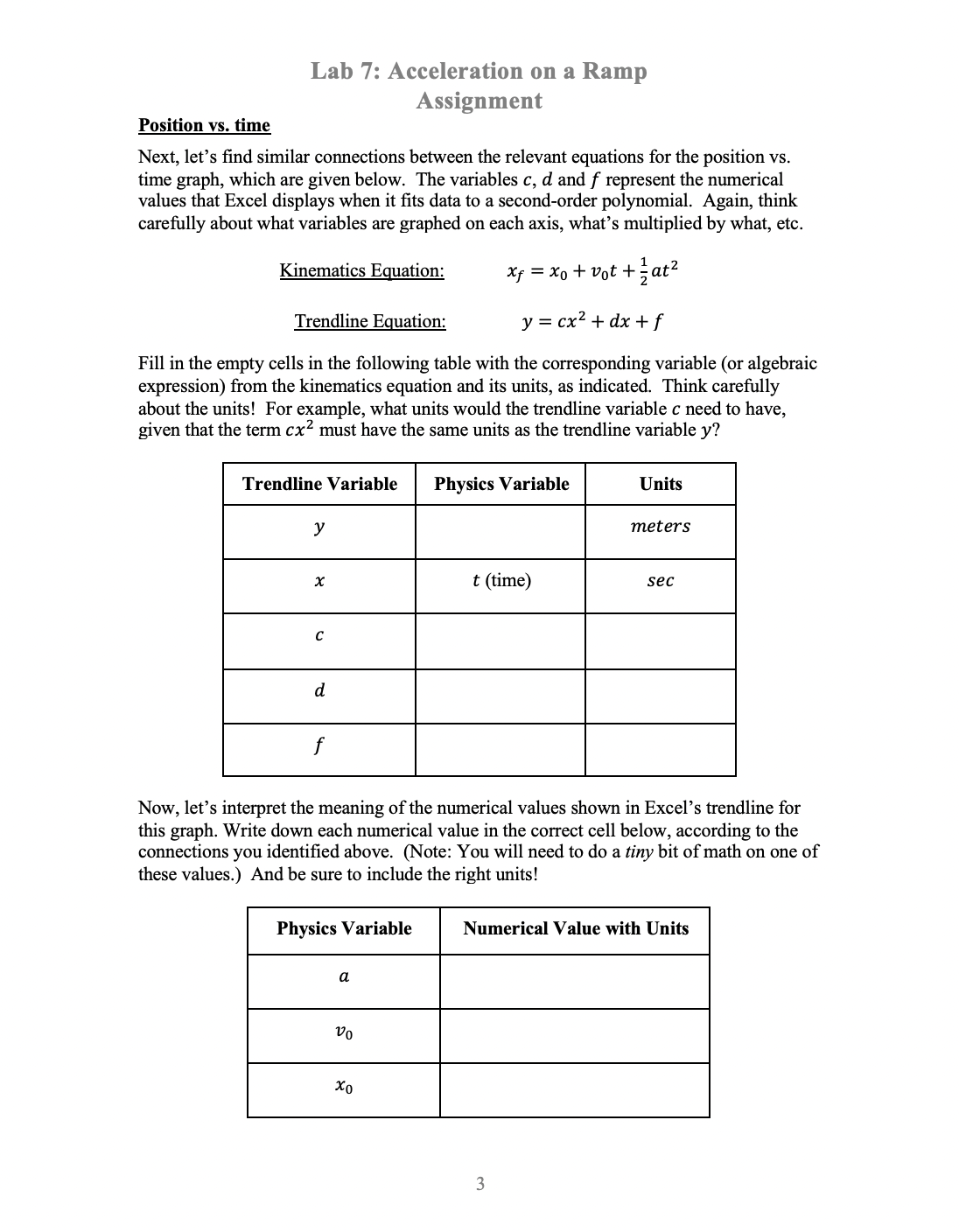 we are going to compare your Excel trendline equations with their corresponding