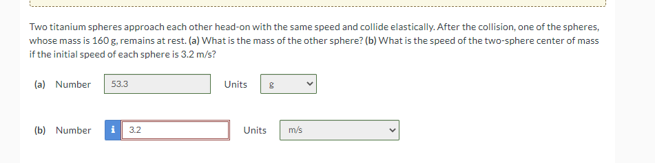 Two titanium spheres approach each other head-on with the same speed