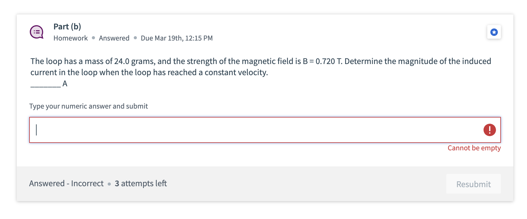 uniform magnetic field. You can assume the field is zero outside this