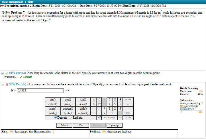  Class Management | Help ow S rotational motion 2 Begin Date: