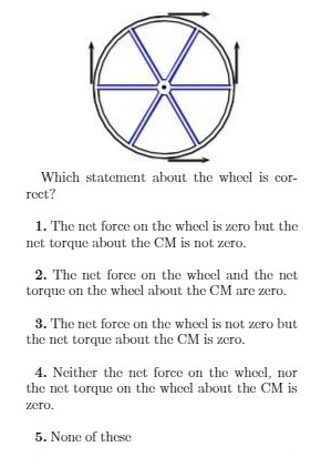  Which statement about the wheel is cor- rect? 1. The net