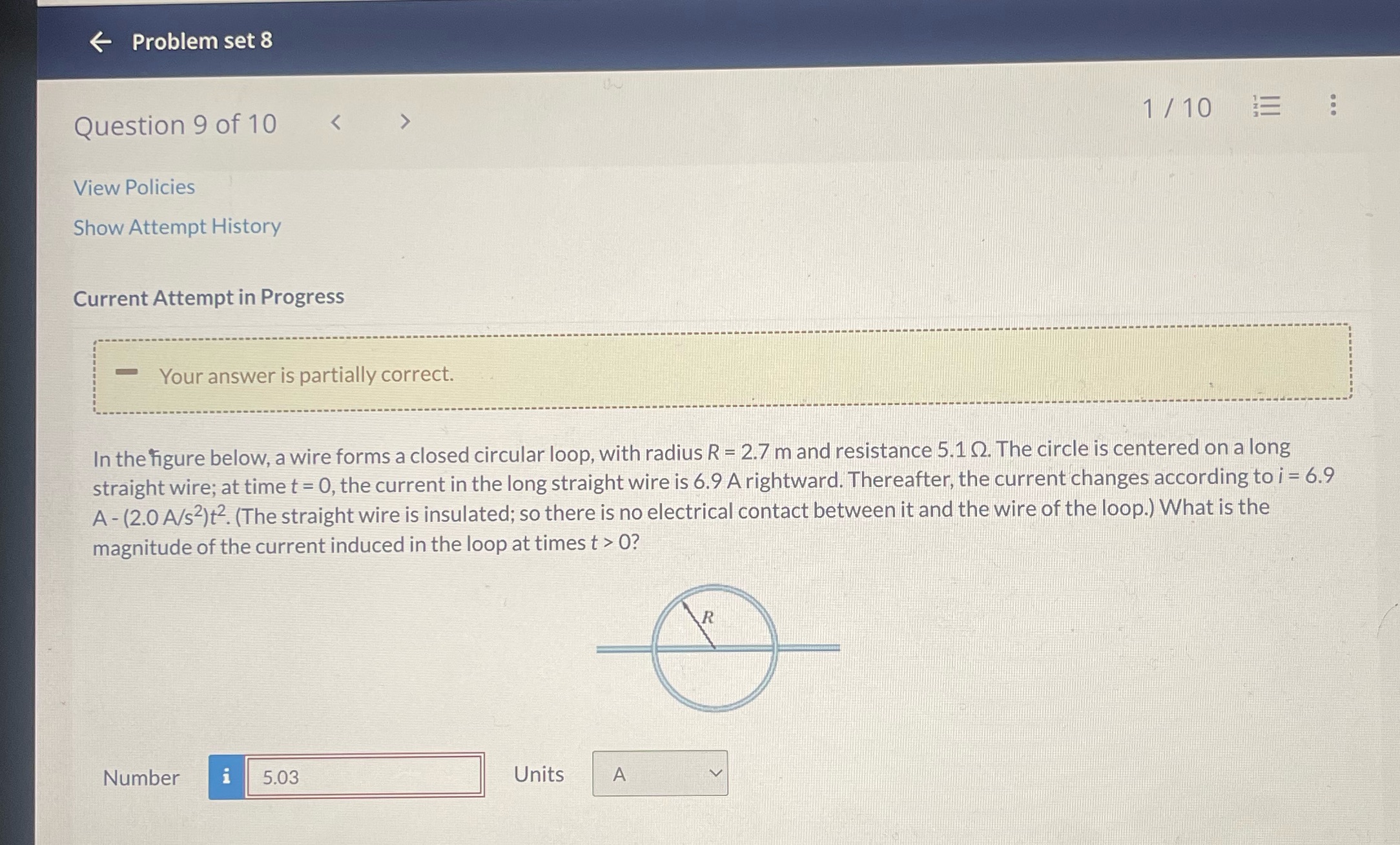  6 Problem set 8 Question 9 of 10 'I / 10