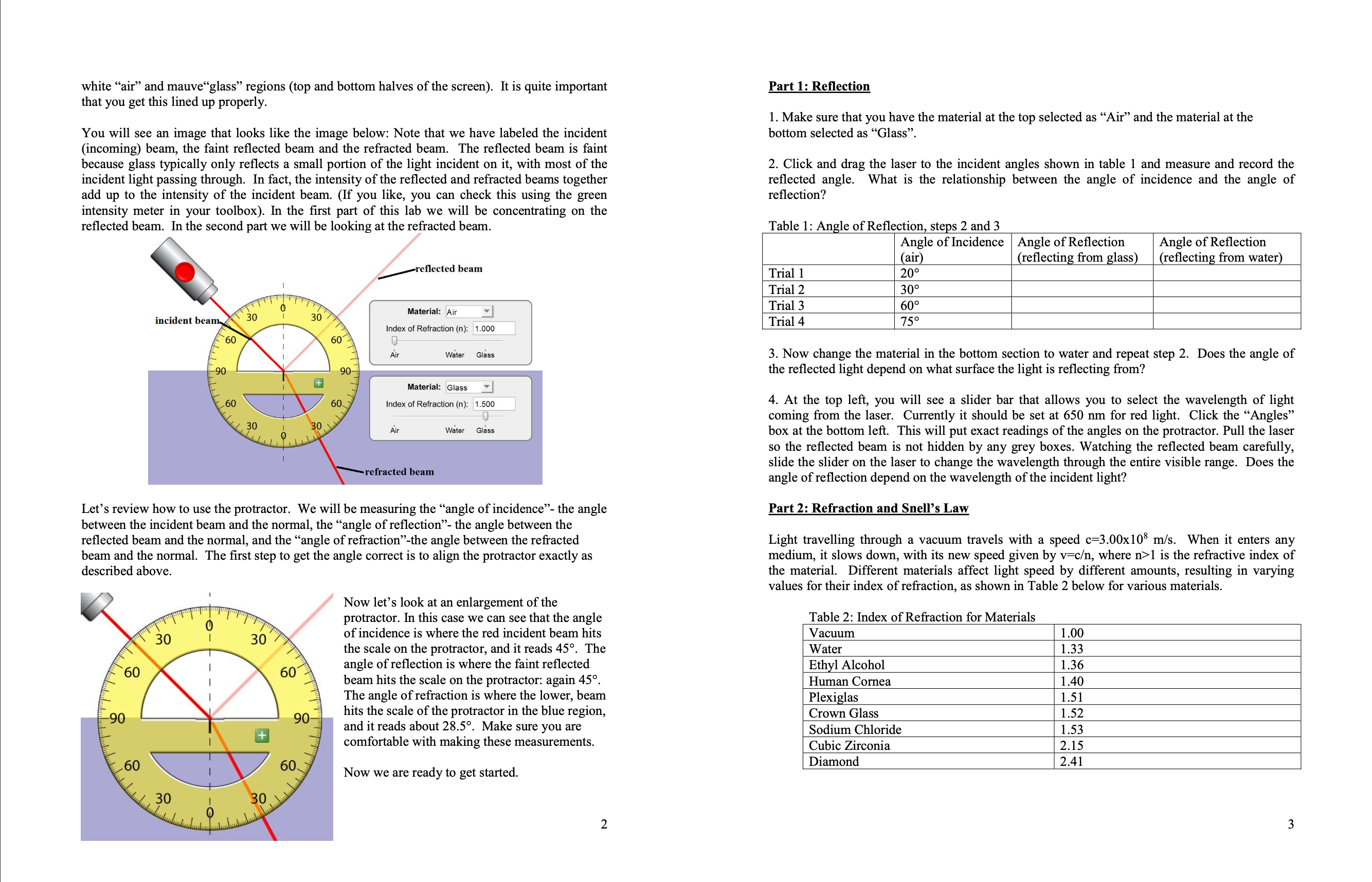 to examine the reflection of light from surfaces, as well as the