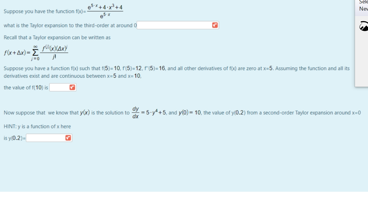  Sel e5.x + 4.x3 +4 Suppose you have the function f(x)=