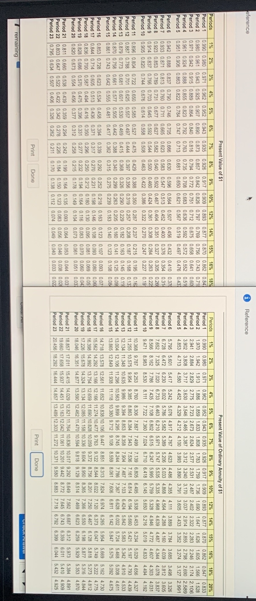 1. Calculate the present value of each scenario using % discount rate.