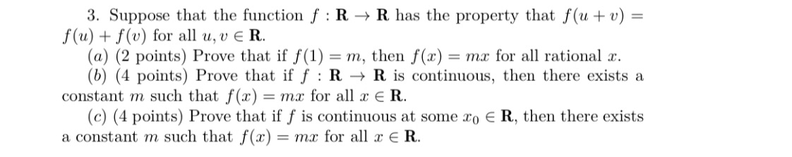  3. Suppose that the function f : R > R has