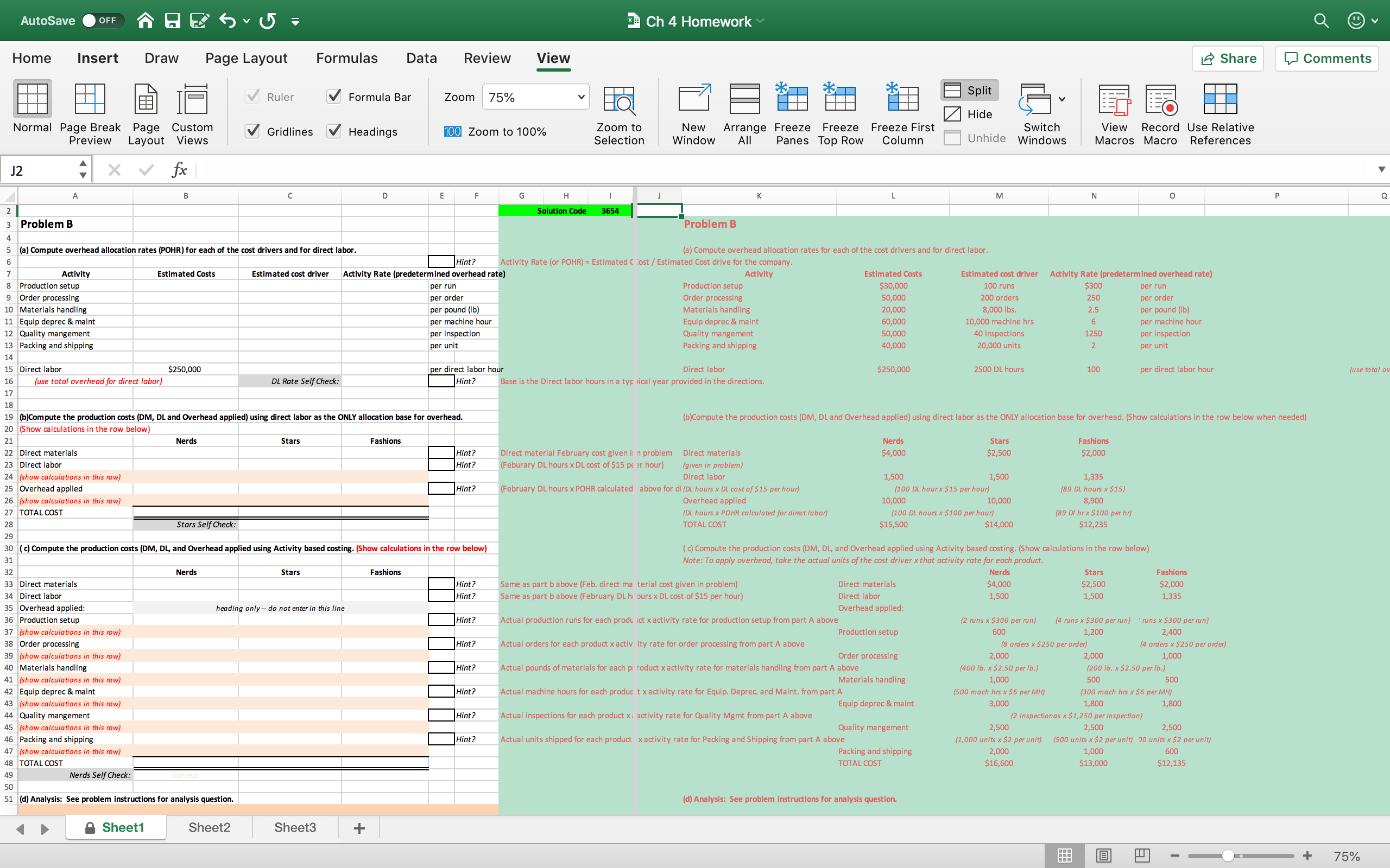 AutoSave OFF Ch 4 Homework Q v Home Insert Draw Page