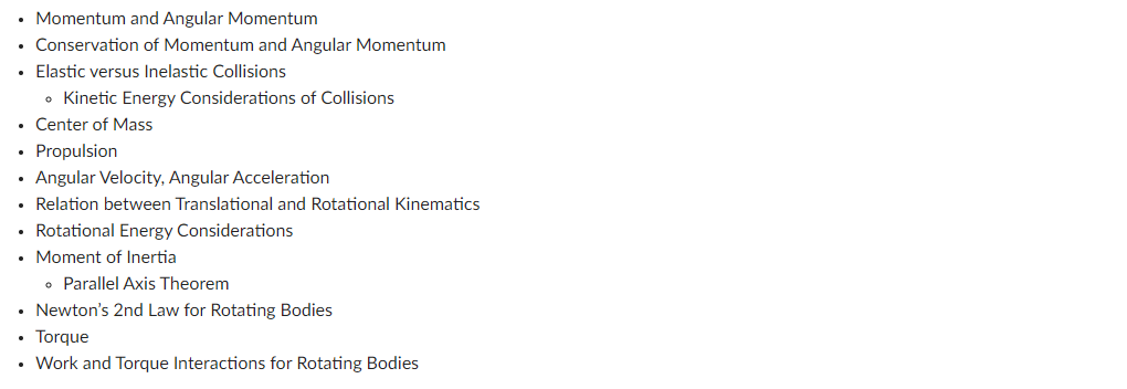 These are the topics and formulas that are used for the below