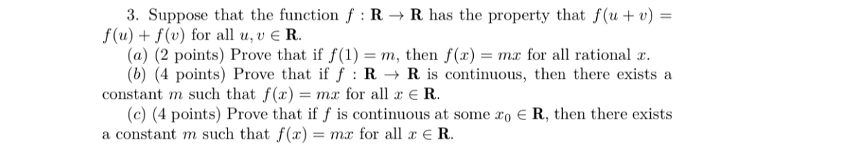  3. Suppose that the function f : R > R has