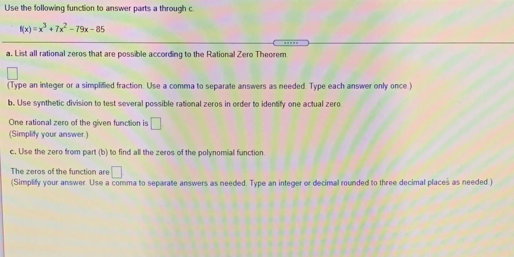  Use the following function to answer parts a through c. f