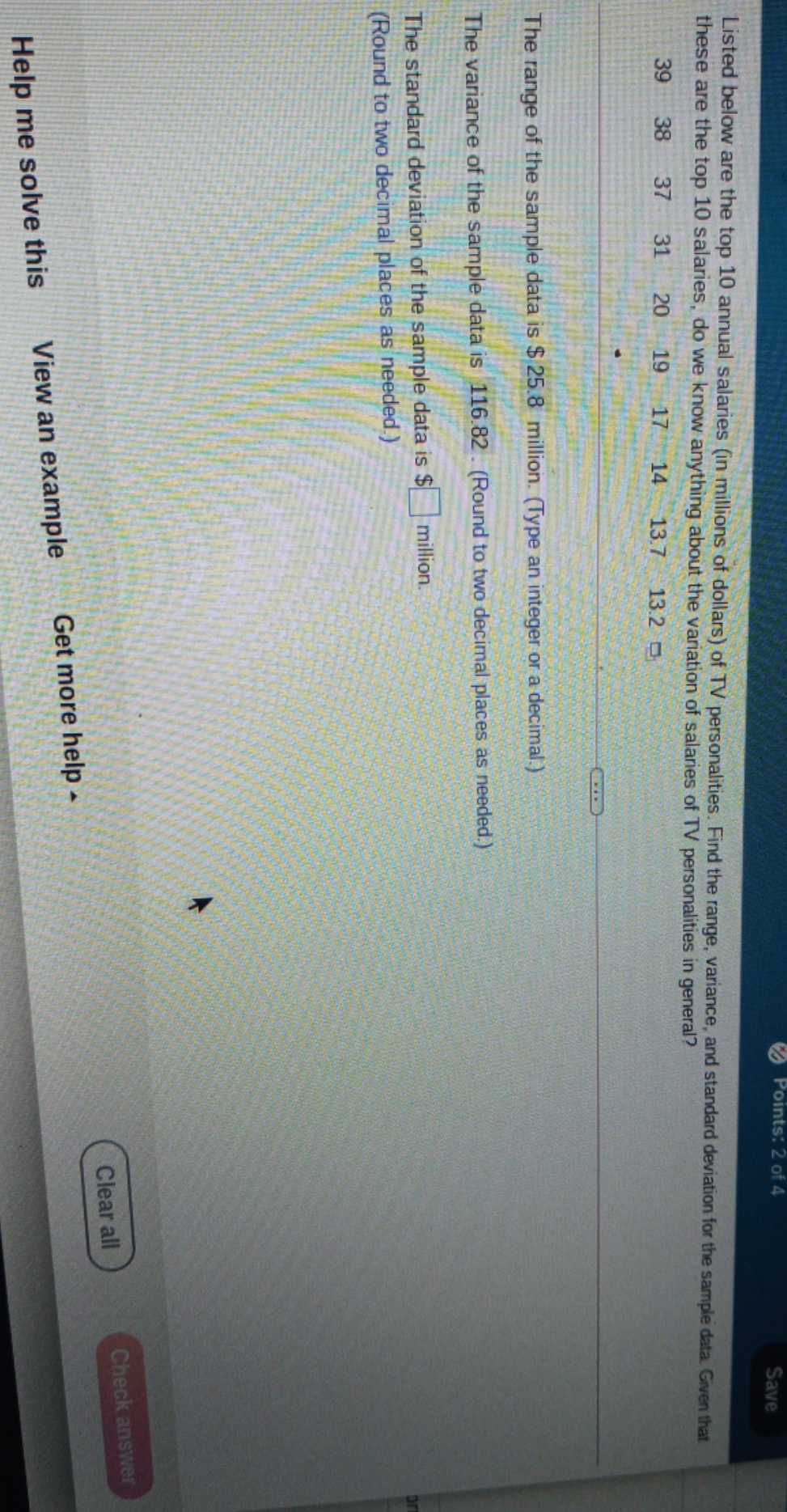 Help wanted Save Listed below are the top 10 annual salaries (in