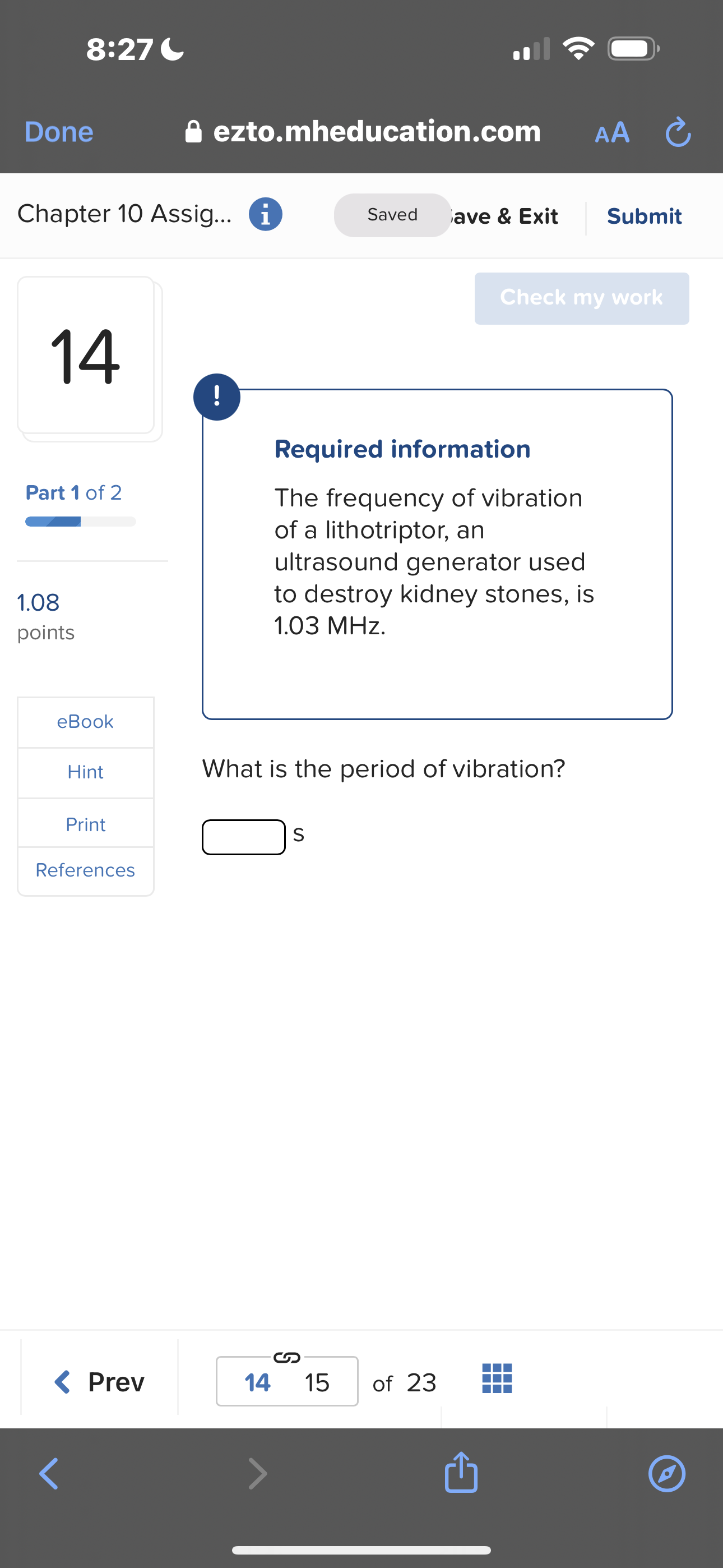 13 A small bird's wings can undergo a maximum displacement amplitude of