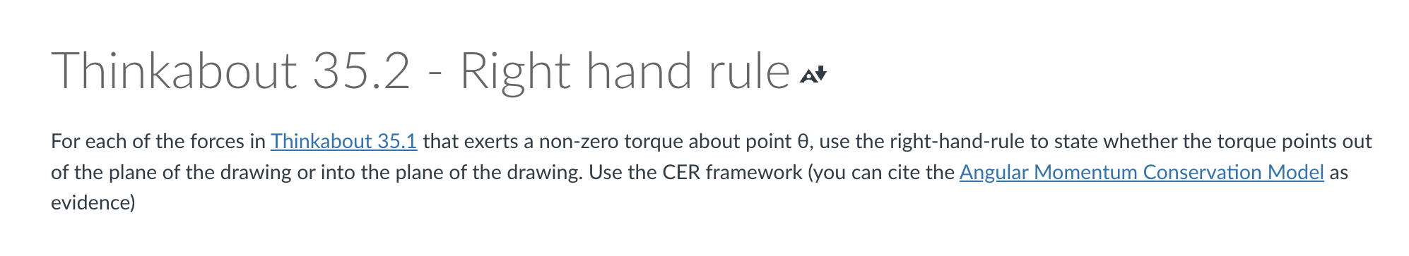 Figure below for the following Thinkabout. You may want to refer to