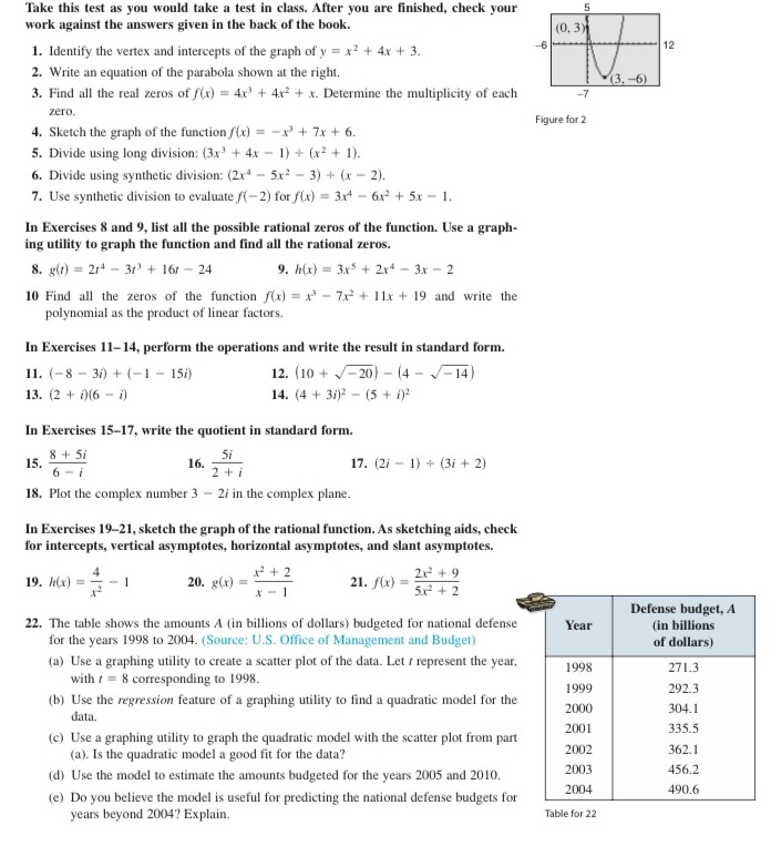 Precal c2 polynomial and rational functions; please show work so I know