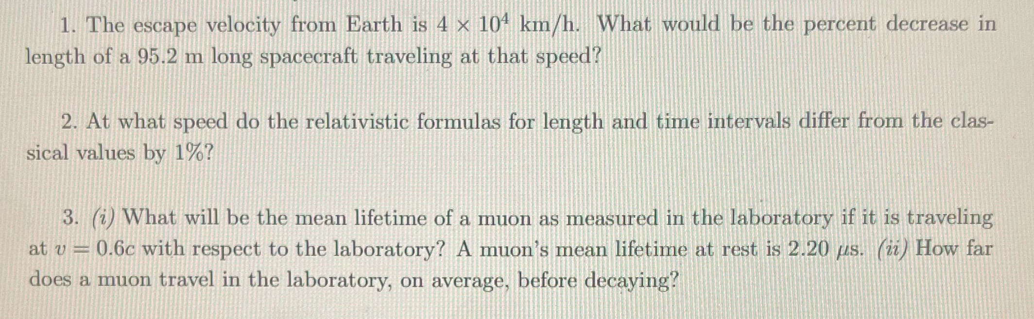Please help me with this question. 1. The escape velocity from Earth