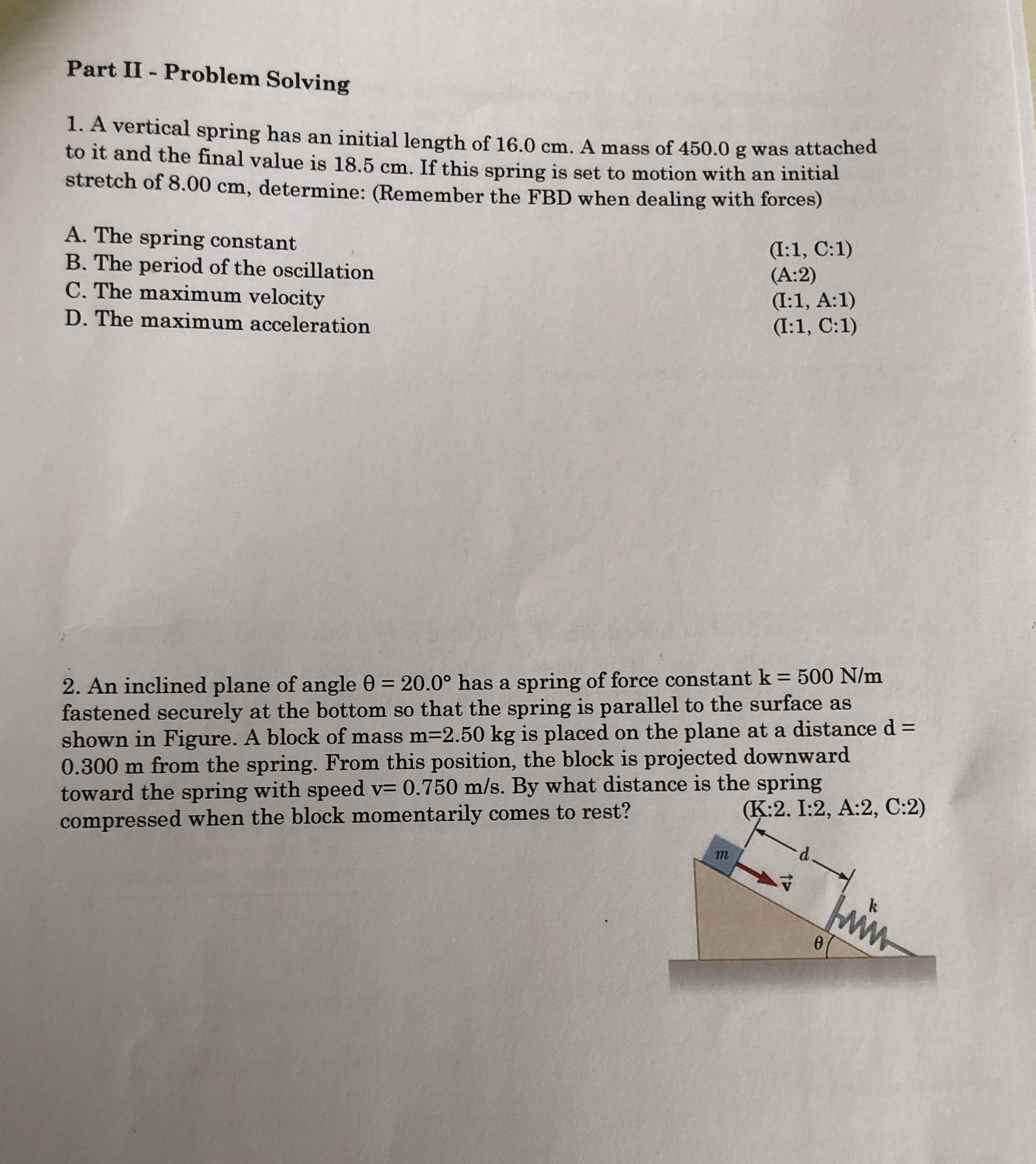Please solve quickly. Really quickly!thanks hero Part II - Problem Solving 1.