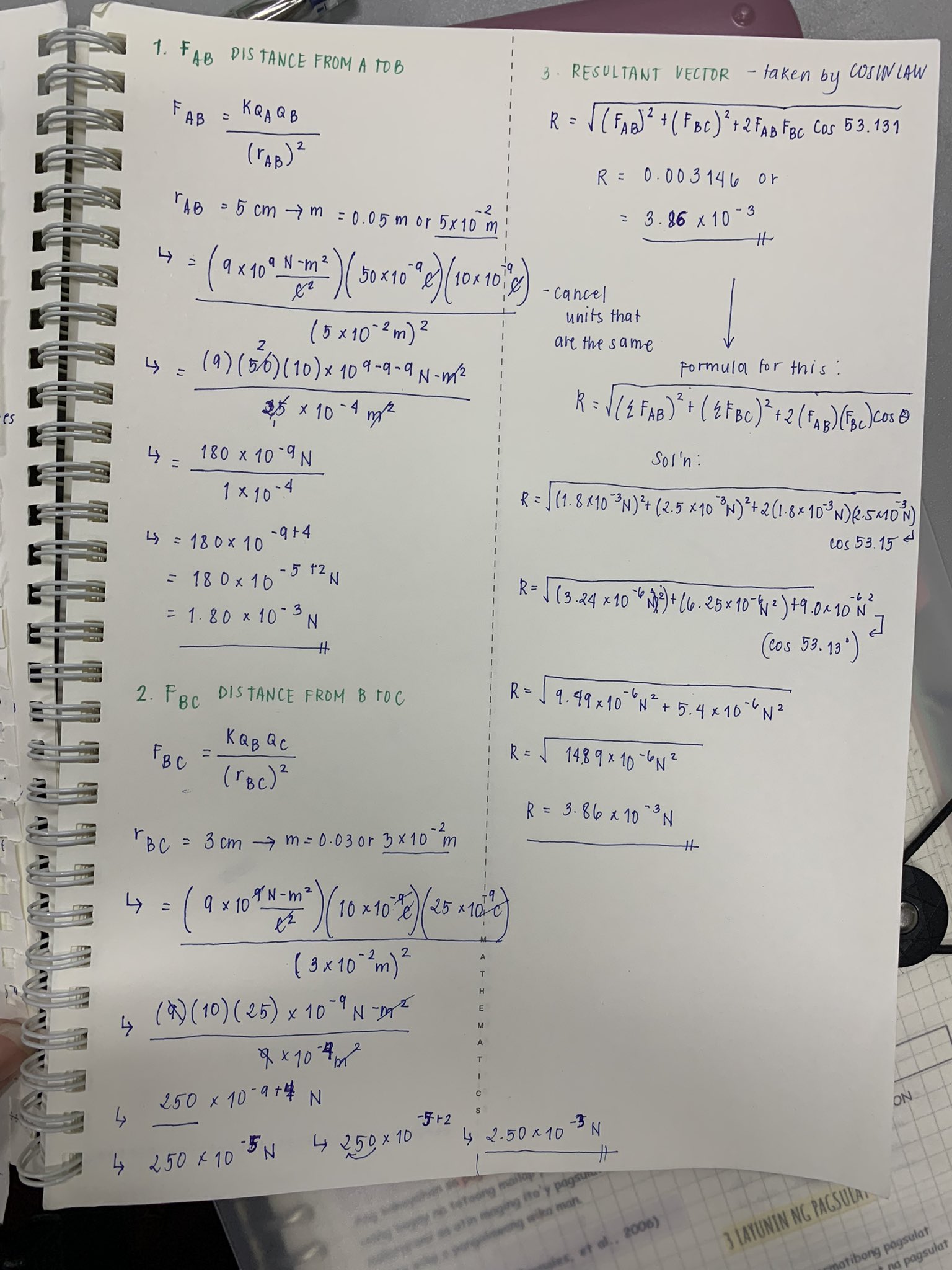 C = 4 x 10 CI 9 test charge = 6X 10