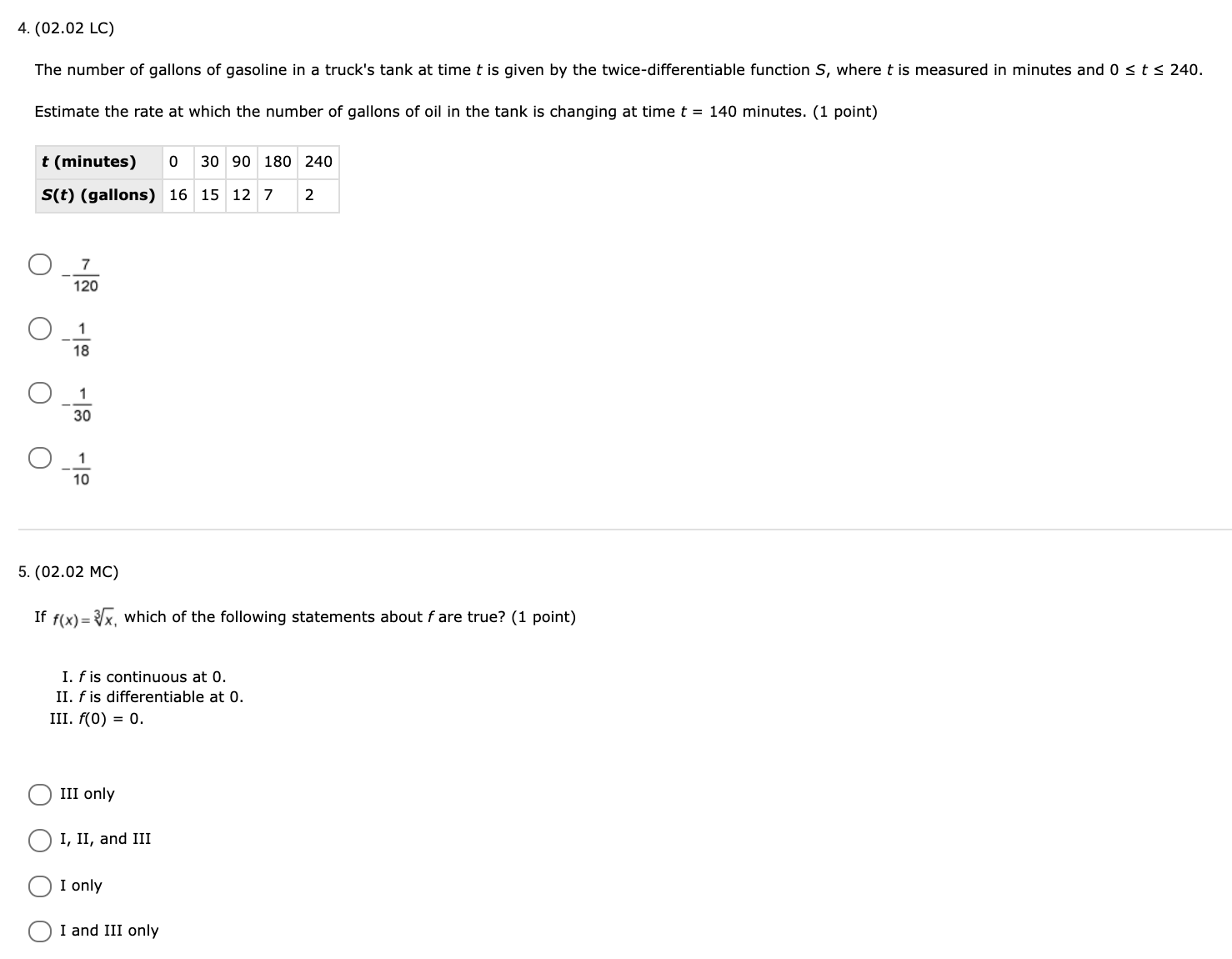=Inx3 + x2. What is the value of f '(1)? (1 point)