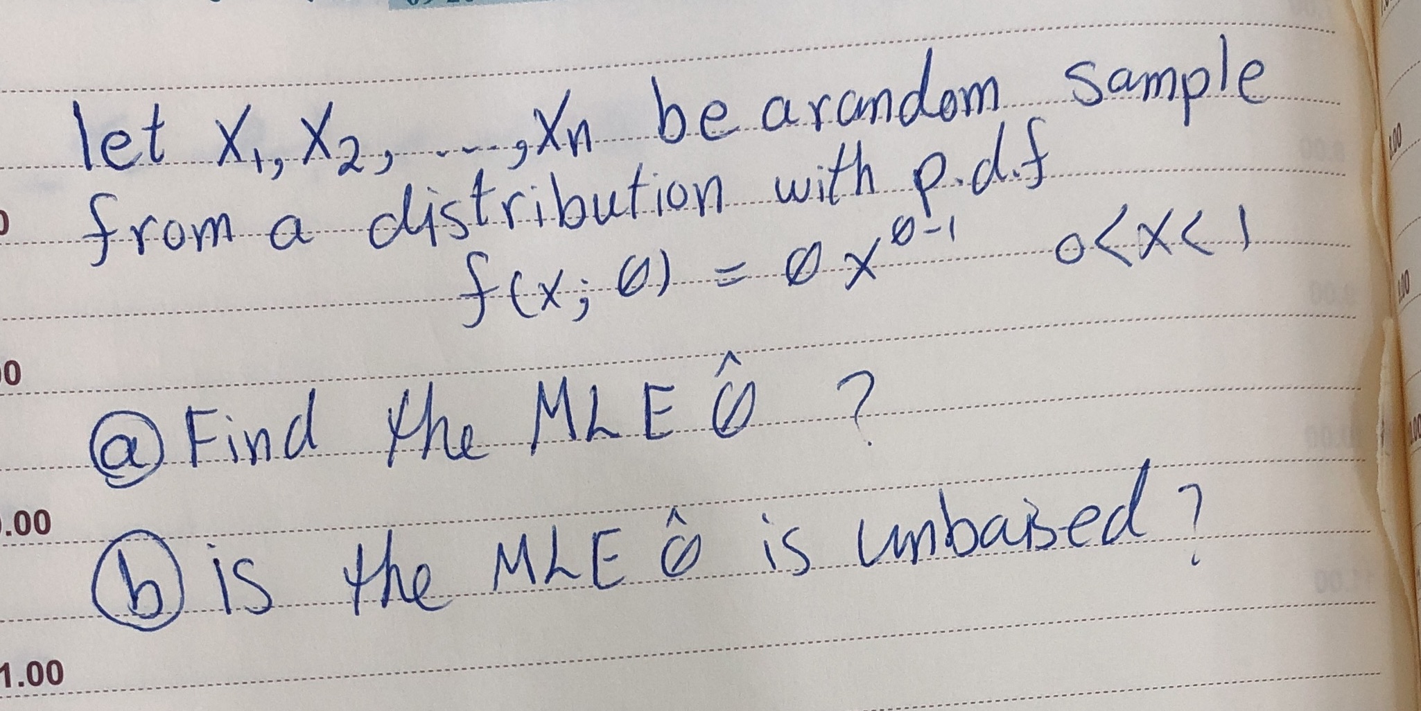  let X X2 xn be arandom Sample from a distribution with