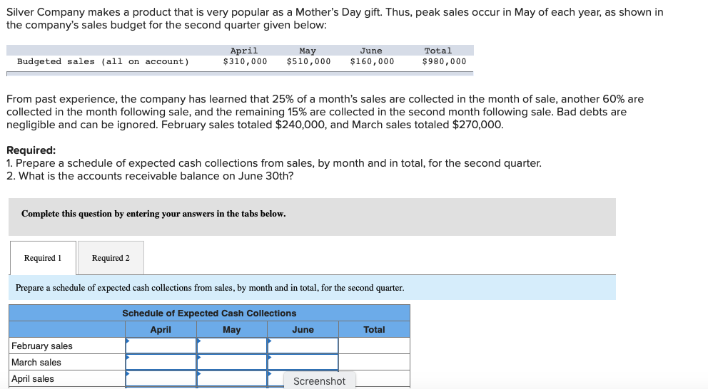 Chapter 8 Question 1 Silver Company makes a product that is very
