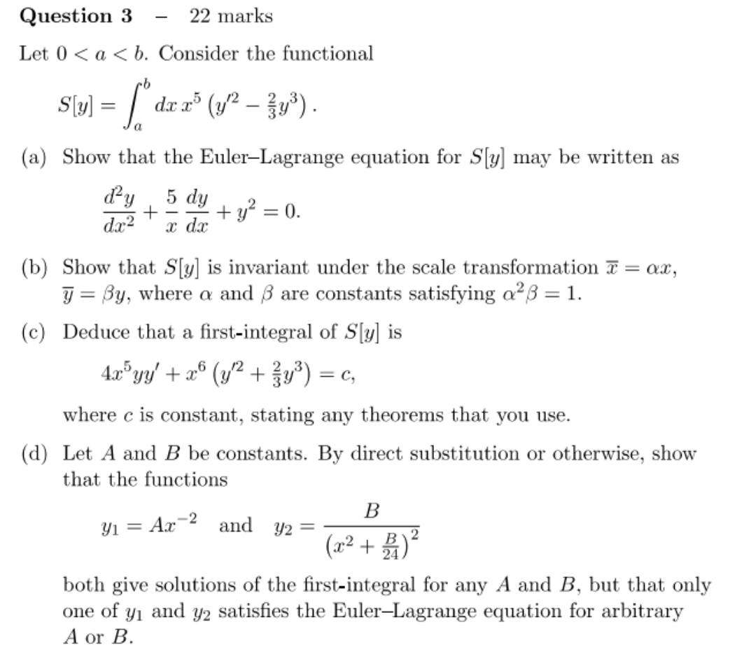 Question 3 22 marks Let 0 < a < b. Consider the