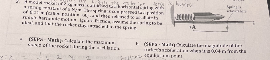 Question 2a and 2b shes are bigger the restoring force blogerv .
