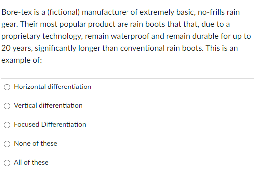 and lower average costs than competitors O Higher willingess to pay and