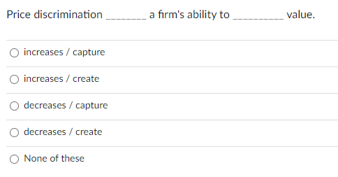 for a differentiation strategyWhich of these is an example of price discrimination?