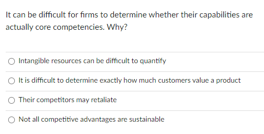 Availability of counterfeits O Homogenous customer tastes O Availability of substitutes O