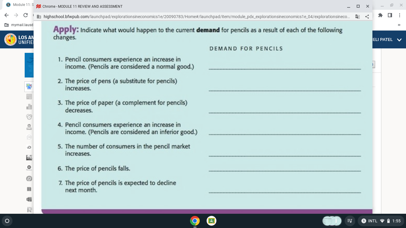 of the following decisions. OPPORTUNITY COST 1. You decide to stay in