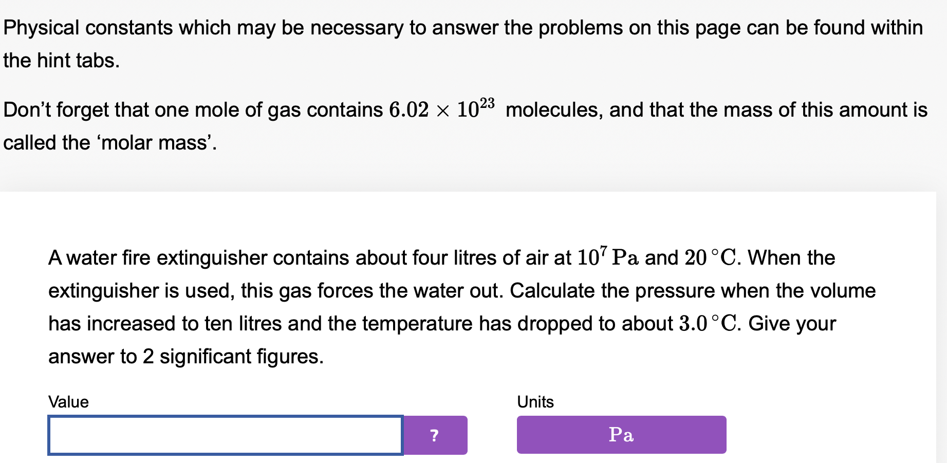 forget that one mole of gas contains 6.02 x 1023 molecules, and