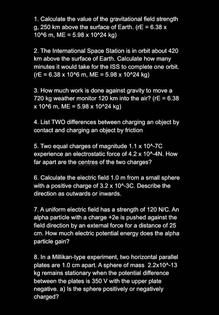 can you please answer the physics questions. Just the answer would be