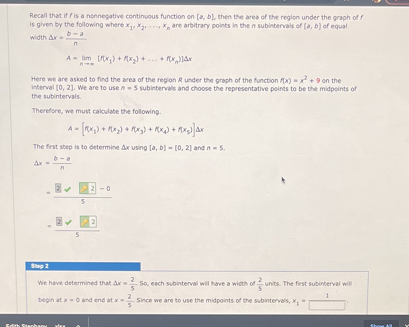  Recall that if f is a nonnegative continuous function on [a,