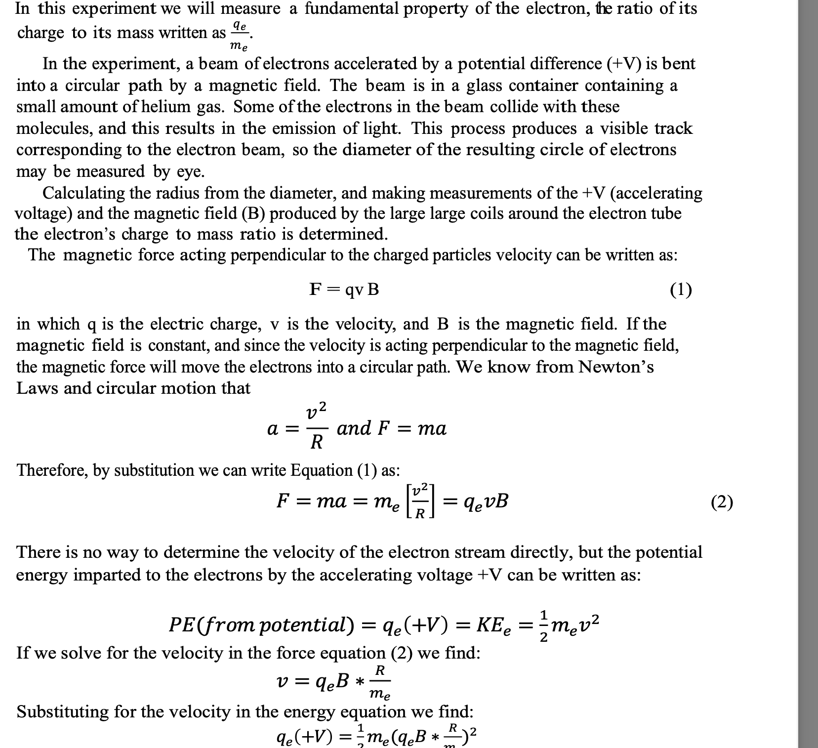 Can you answer these questions,Procedure and Analysis1. The radius of the electron