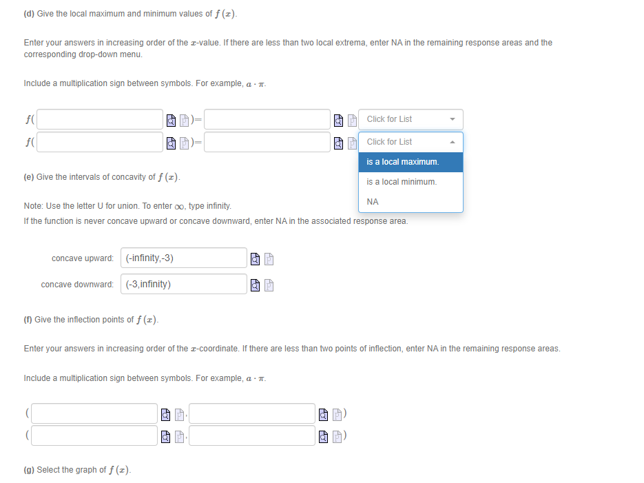 of f (I). Note: Use the letter U for union. To enter