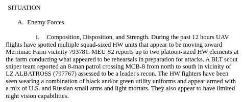 SITUATION A. Enemy Forces. i. Composition, Disposition, and Strength. During the