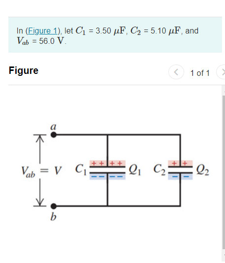 \fPart A Calculate the potential difference across capacitor C1. Express your