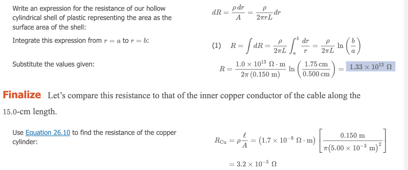 of the wire, d) since you now have all the values you