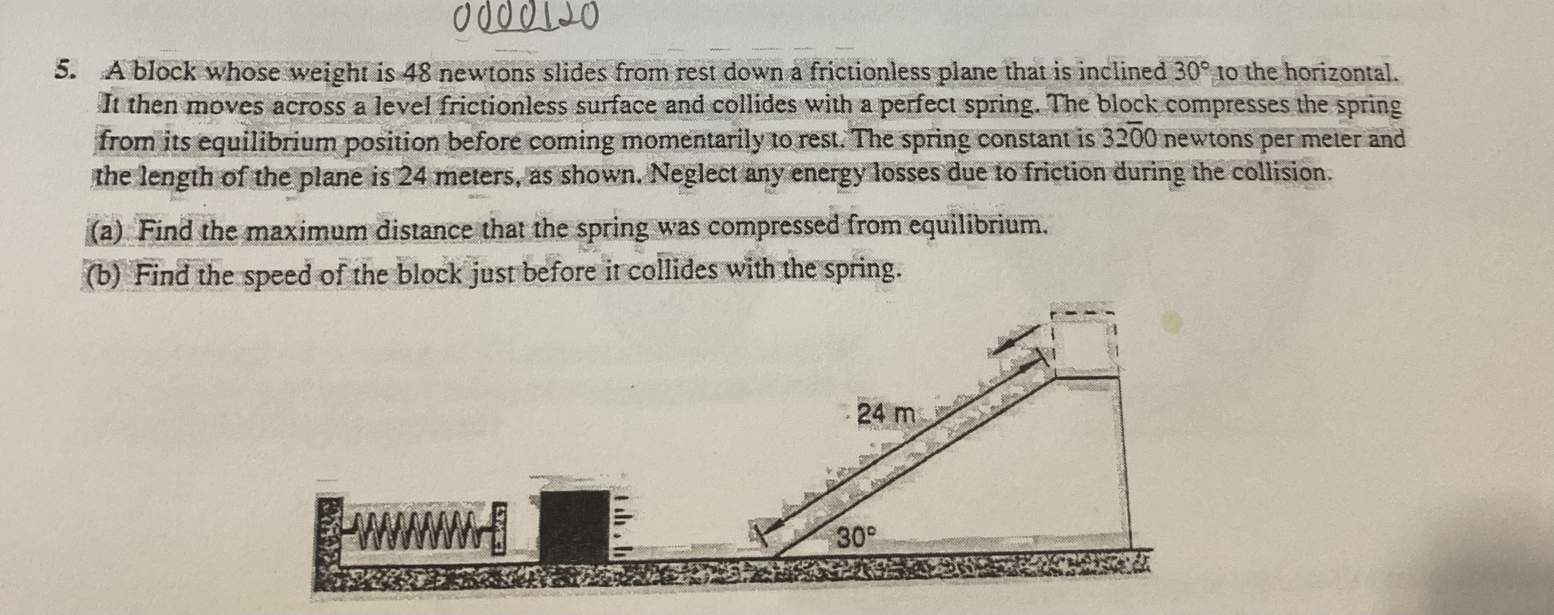  010 0 1 20 5. A block whose weight is 48