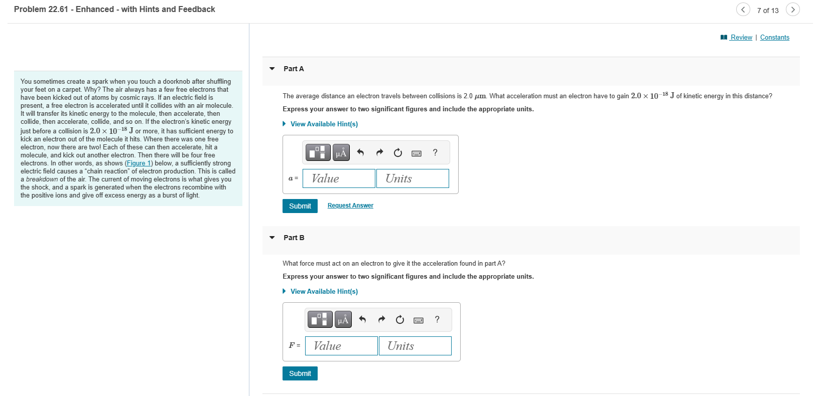  Problem 22.61 - Enhanced - with Hints and Feedback Review |