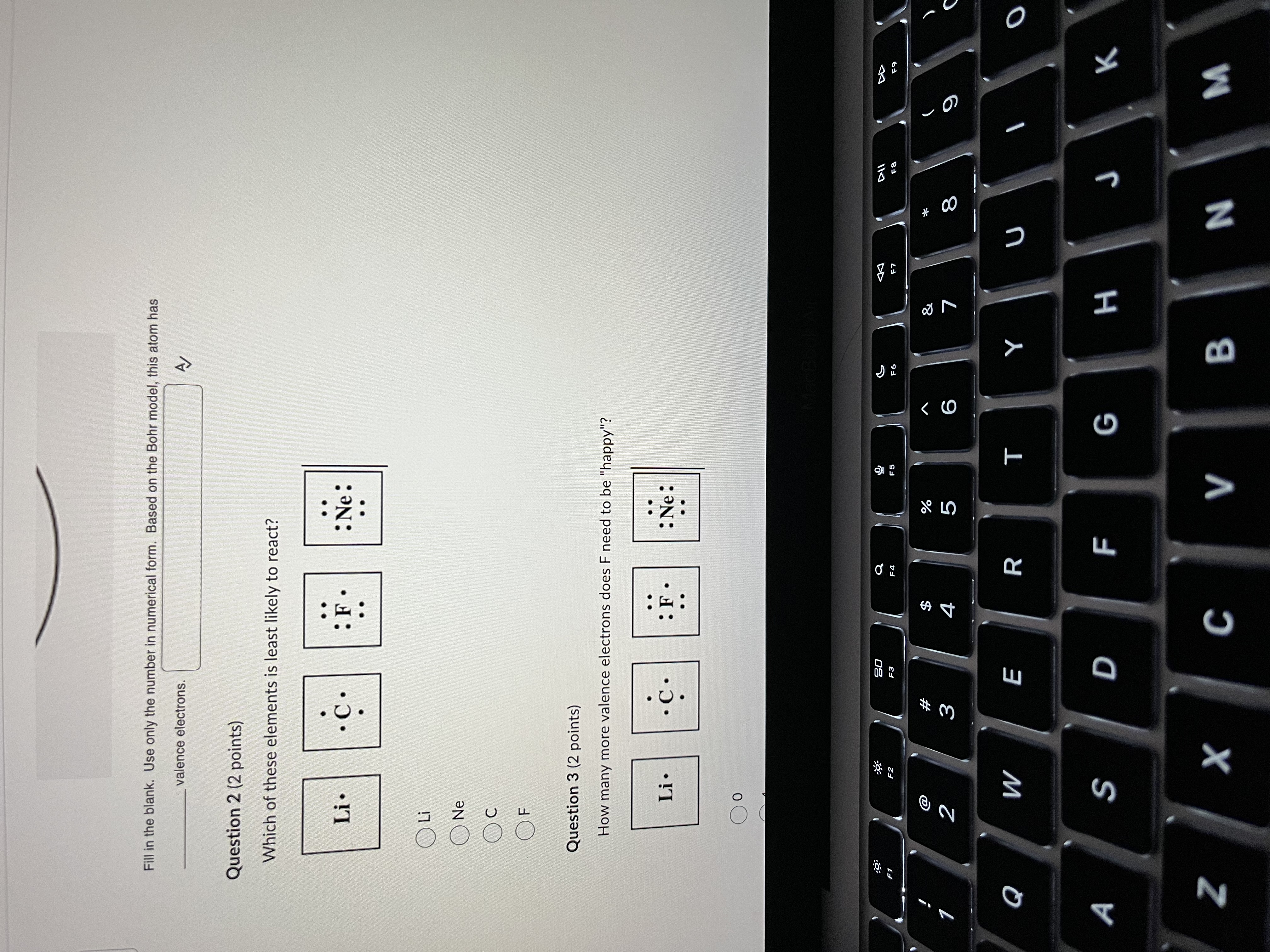 number in numerical form. Based on the Bohr model, this atom has