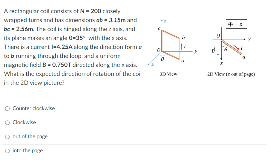 coil consists of N = 37 closely wrapped turns and has dimensions